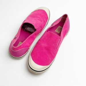 UGG Warlley Pink Slip On Canvas Upper Shearling Heel Lined Shoes, Size 6